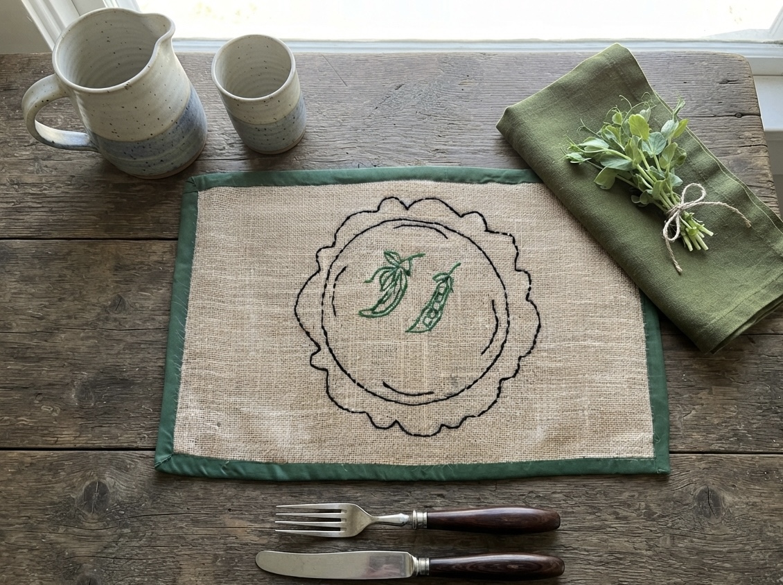 The Garden Peas Jute Placemat