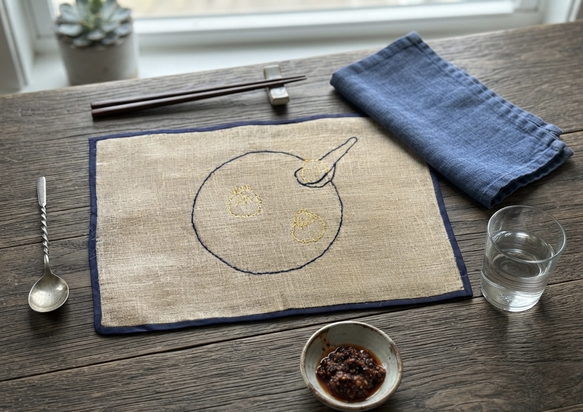 The Dumpling Feast Jute Placemat