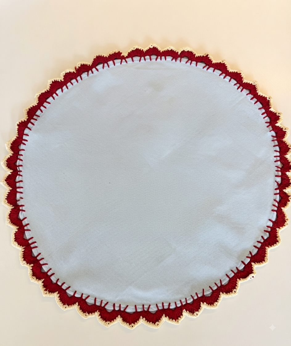 The Azure Crimson Round Placemat - Image 2