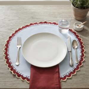 The Azure Crimson Round Placemat