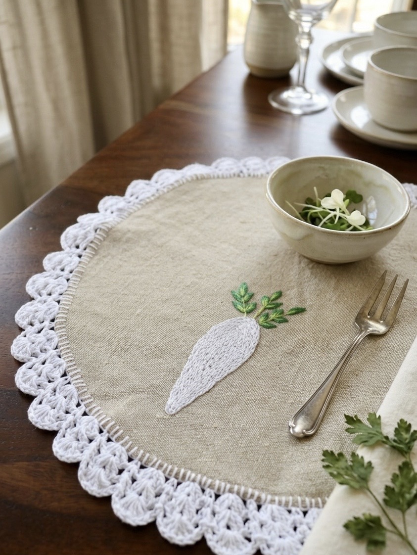 The Root Harvest Embroidered Placemat